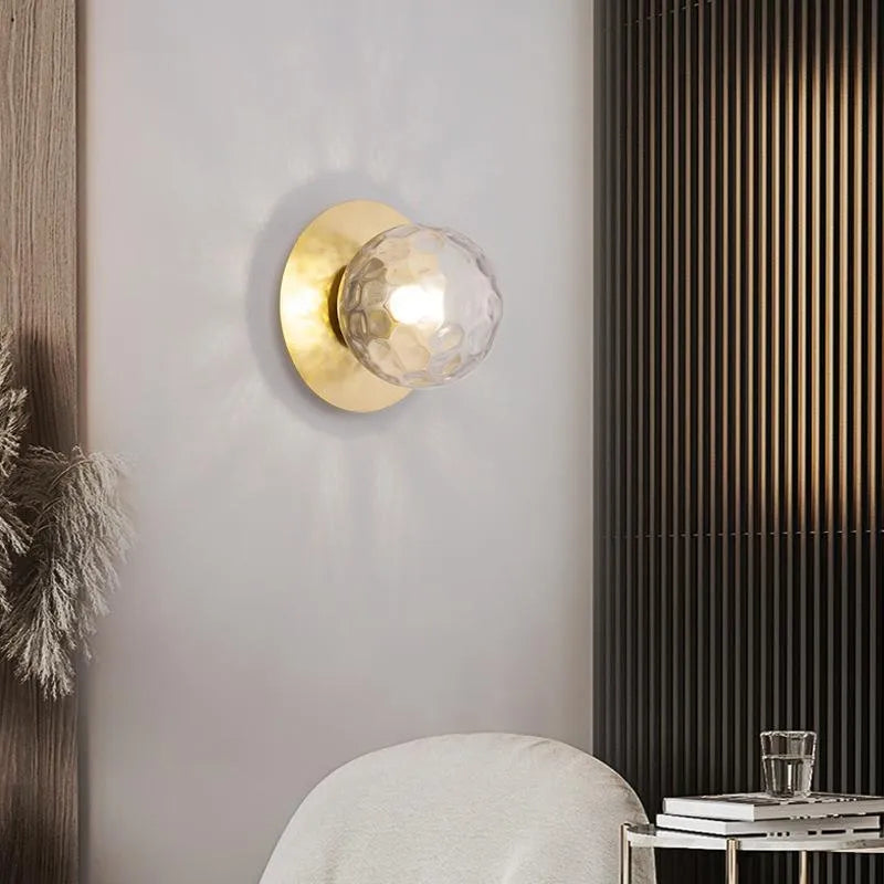Melo Wall Lamp Chic Sphere Glass - Lamp Copper