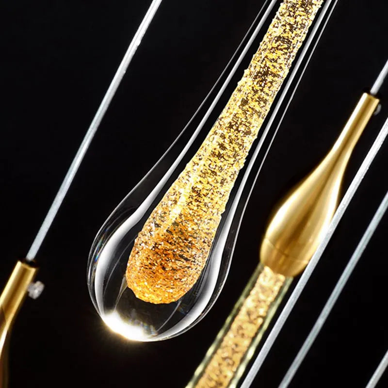 Kristy Modern Water Drop Wall Lamp, Black/Gold - Lamp Copper