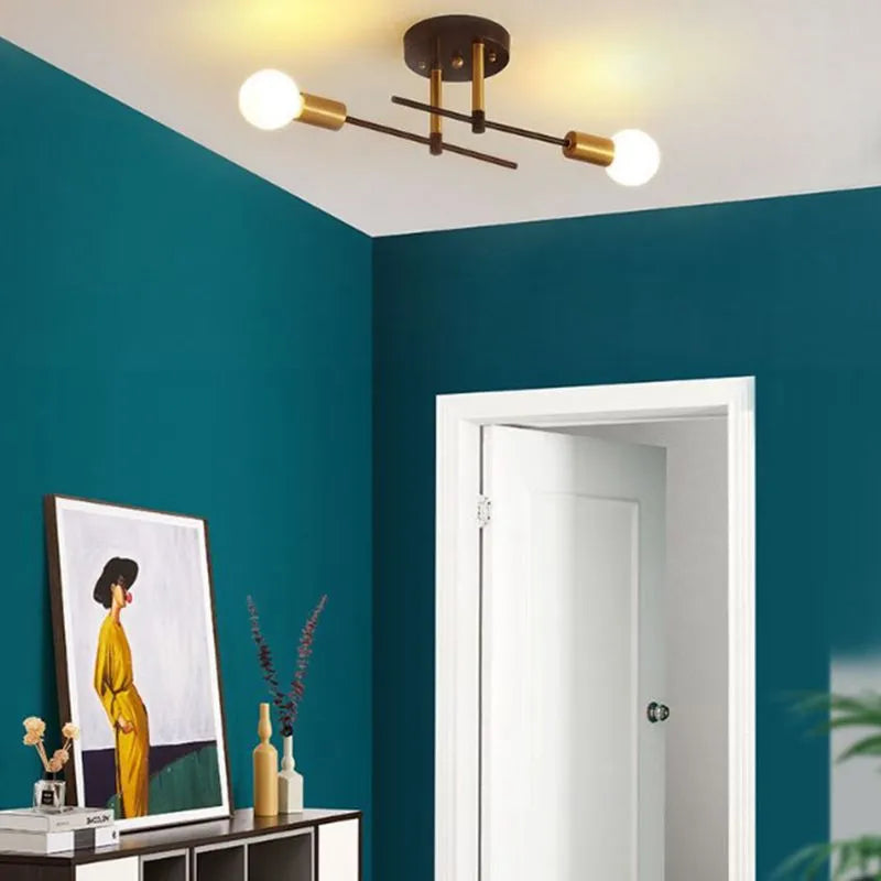 Valentina Flush Mount Ceiling Light Globe Modern, Metal/Glass - Lamp Copper