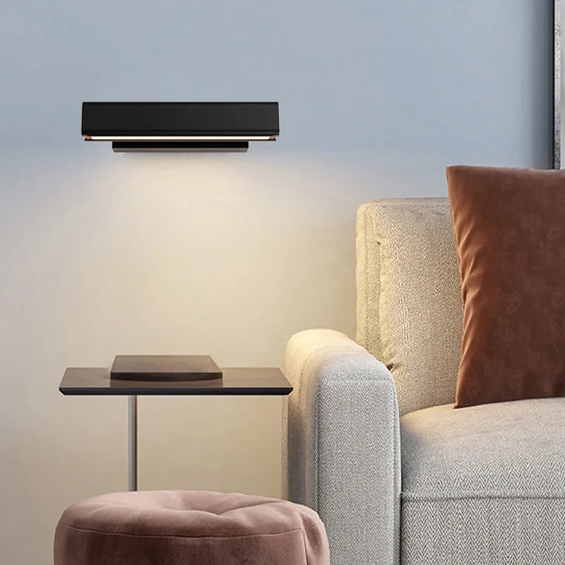 Orin Modern Rectangles Metal Rotatable Wall Lamp, Black/White - Lamp Copper