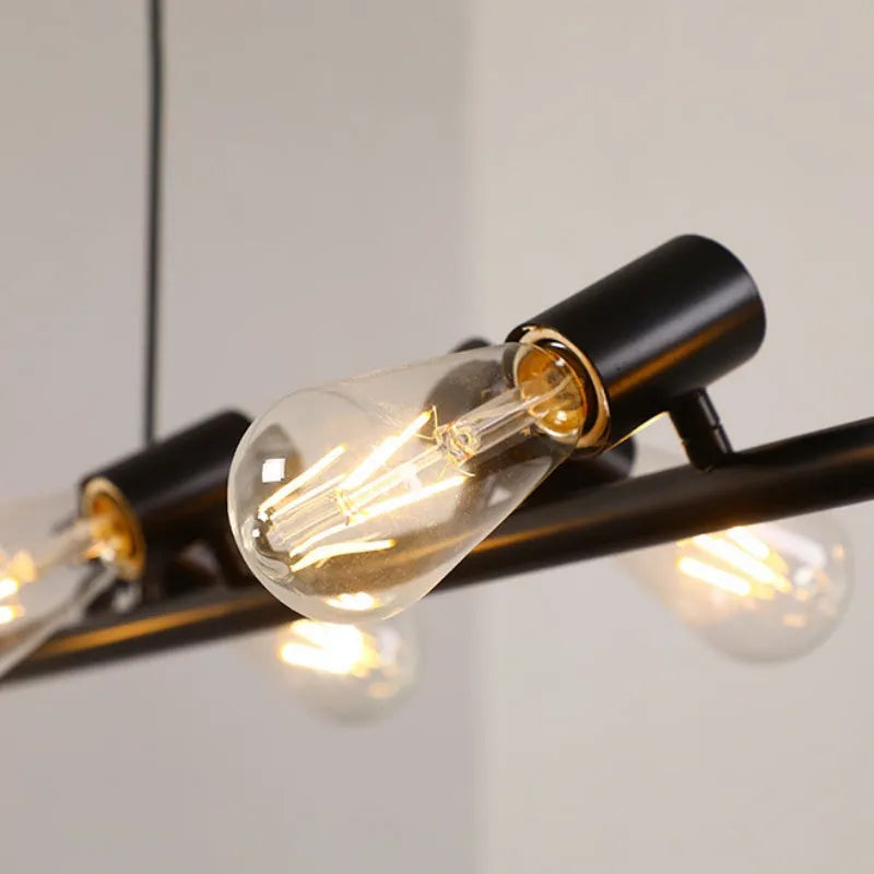 Epoch Vintage LED Chandelier Black Metal Dining/Living Room/Bar - Lamp Copper