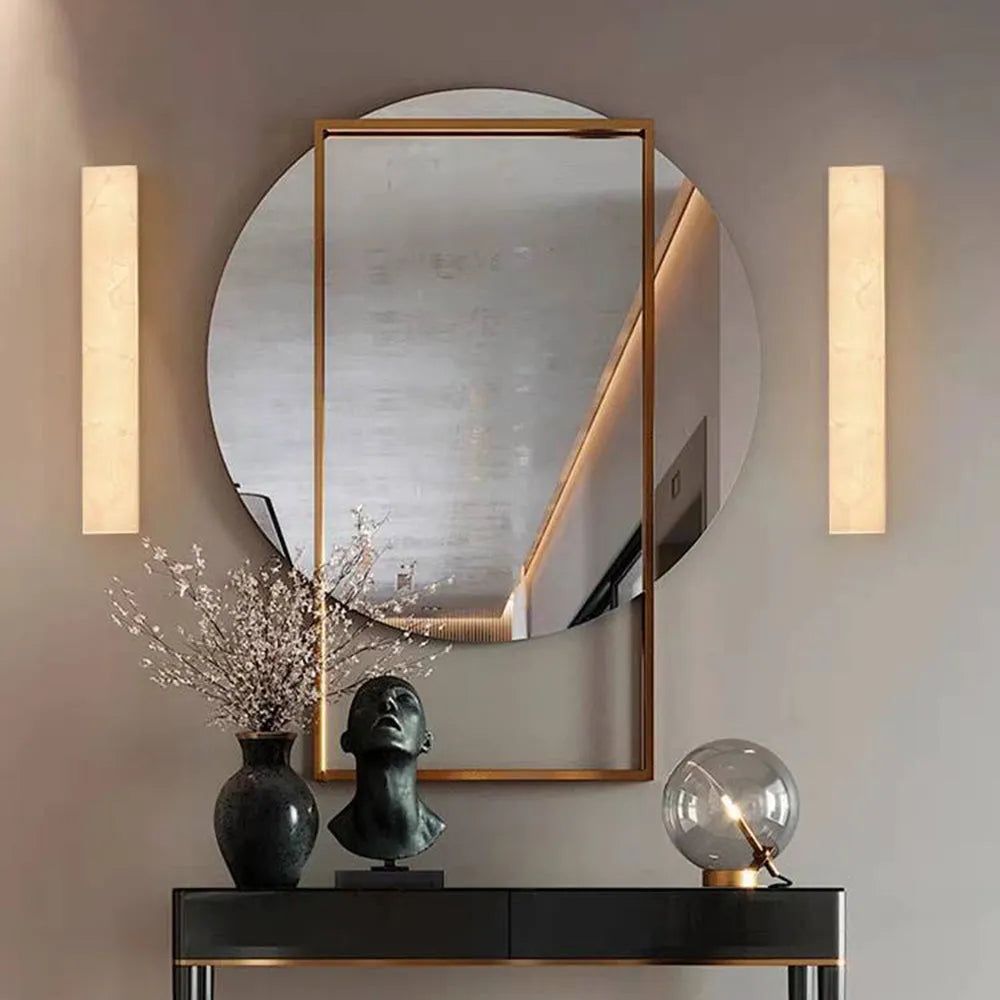 Ayen Modern Rectangular Resin Outdoor Wall Lamp, White - Lamp Copper