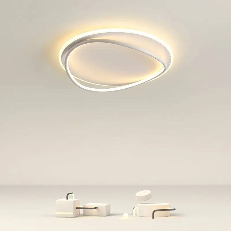Arisha Minimalist Ring Modernom Flush Mount Ceiling Light - Lamp Copper