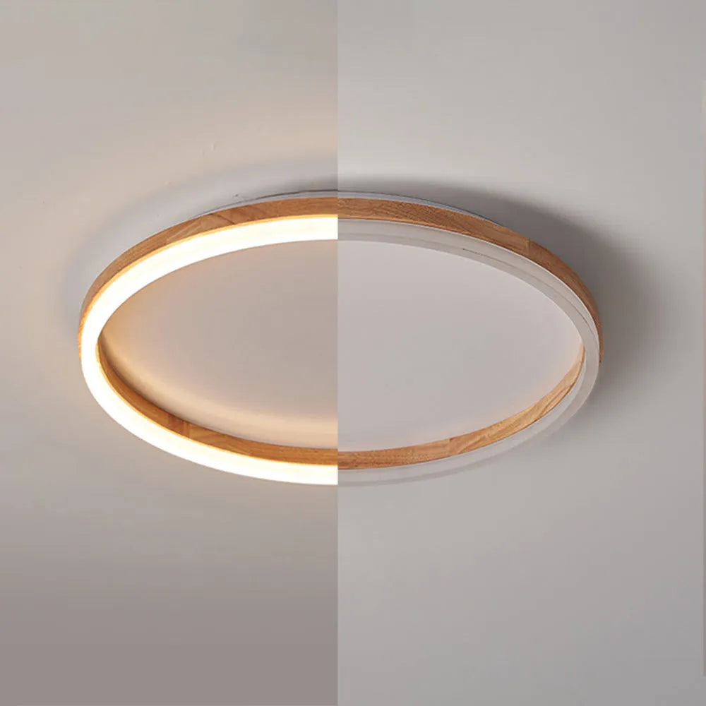 Tomo Flush Mount Ceiling Light Wood - Lamp Copper