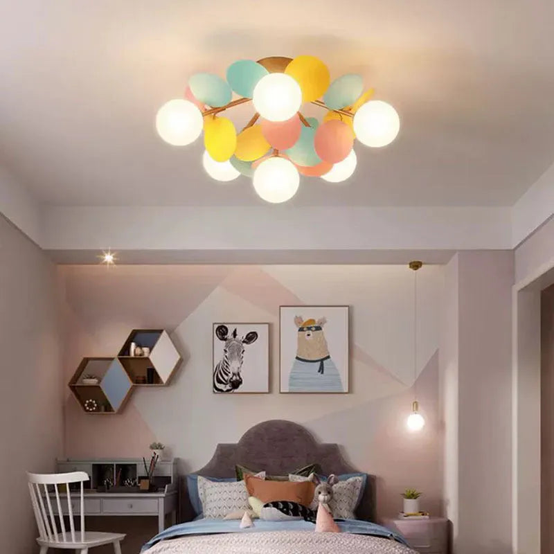 Aria Modern Bubble Cluster Ceiling Light, Colorful - Lamp Copper