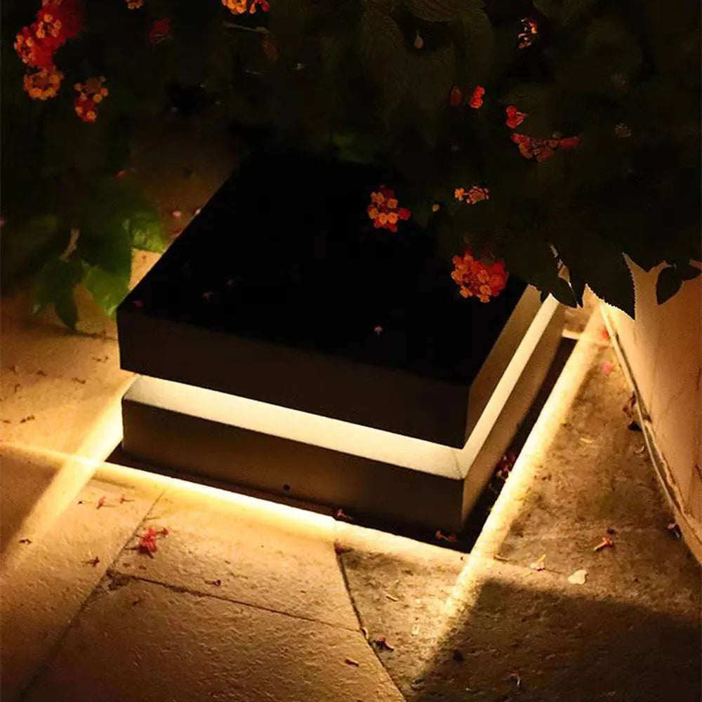 Axion Modern Concave Metal Black Outdoor Lamps, Solar - Lamp Copper