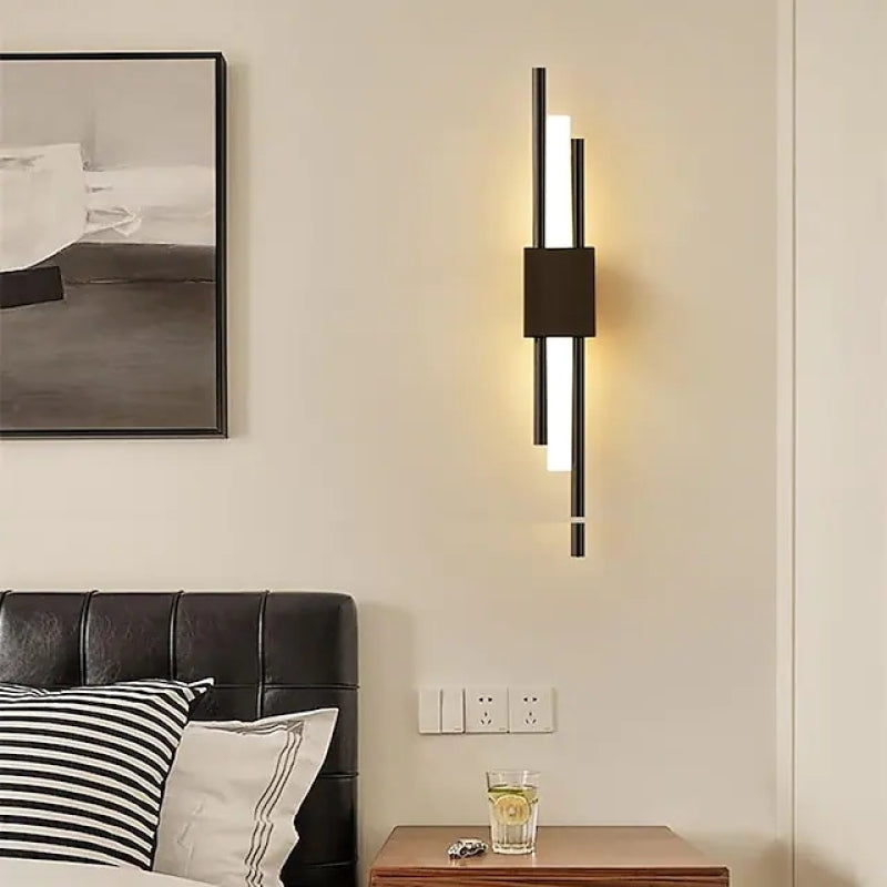 Dune Modern Bar Metal LED Wall Lamp, Black/Gold - Lamp Copper