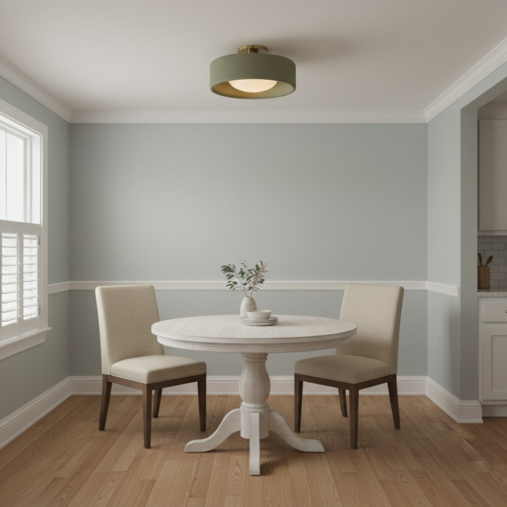 Kiln Porcelain Drum Ceiling Light