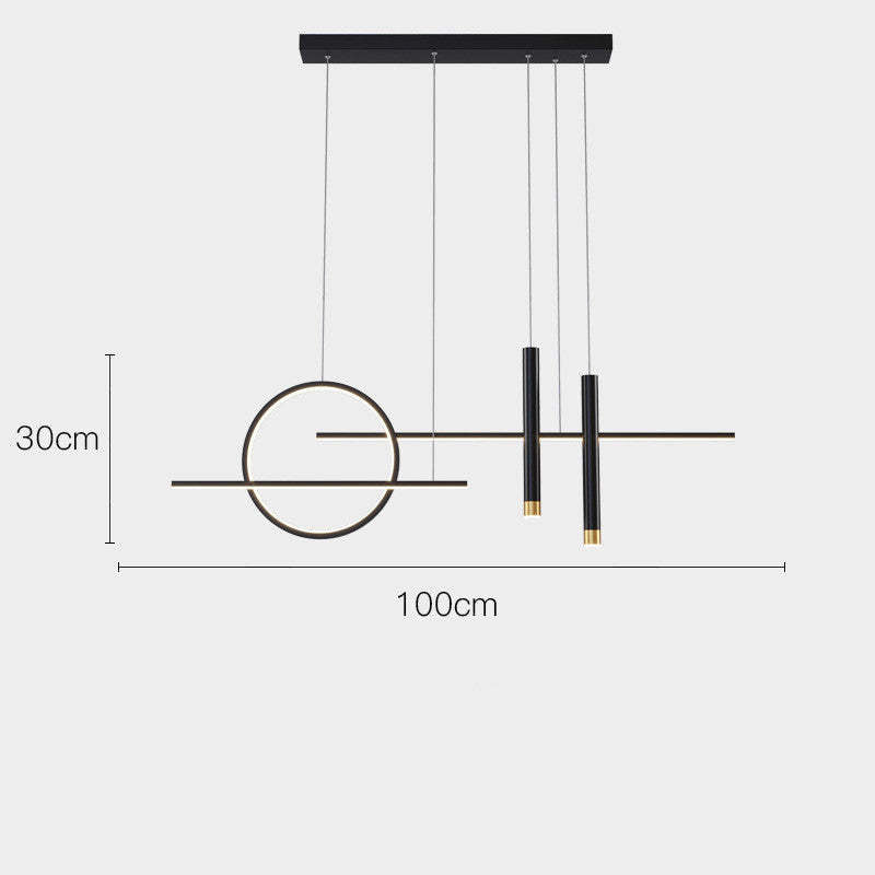Arisha Minimalism Led Pendant Light, Irregular Ring, Black/Glod - Lamp Copper