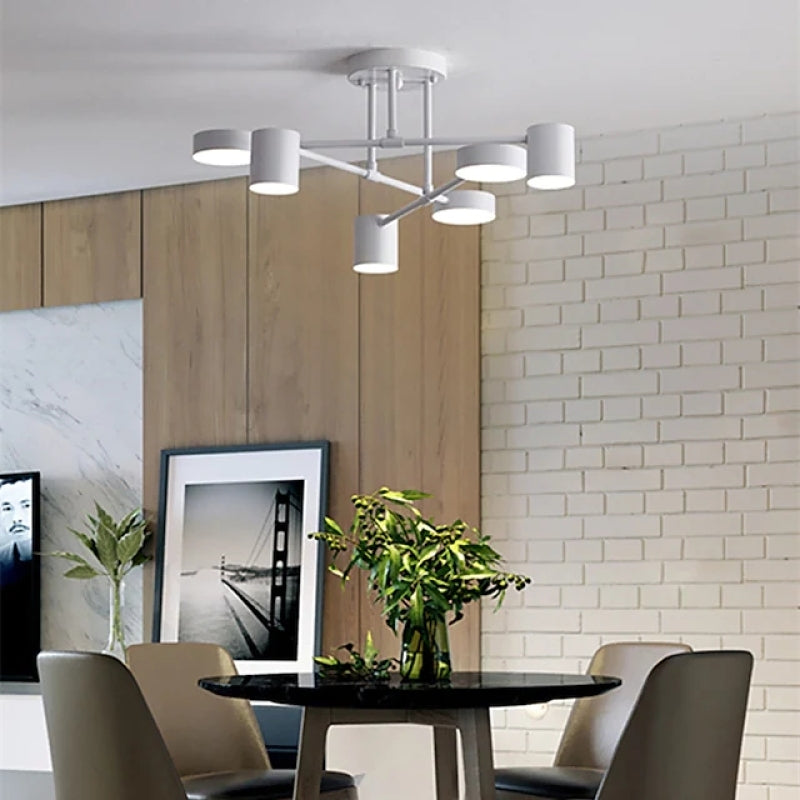 Quor LED Flush Ceiling Light, Black/White/Gold 6 Head - Lamp Copper