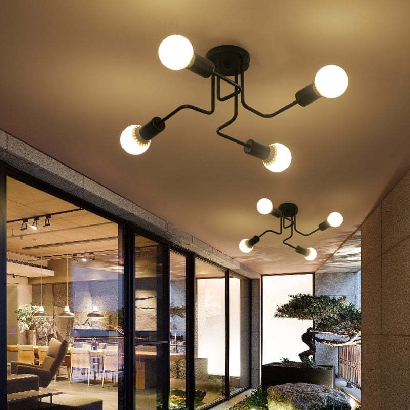 Arisha Vintage Modern Minimalist Industrial Metal Black Ceiling Lamp - Lamp Copper