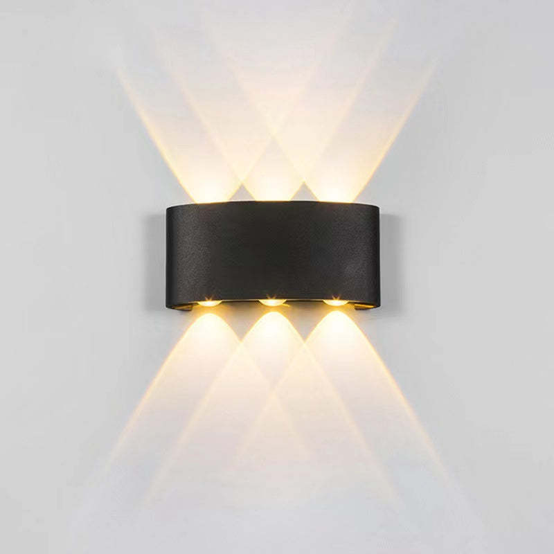 Tronix Modern Rectangular Metal Outdoor Wall Lamp, Black/White, Water-wave - Lamp Copper