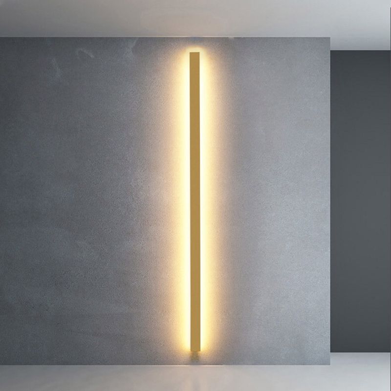 Gravo Minimalist Linear Metal/Acrylic Wall Lamp, Gold/Black/White - Lamp Copper
