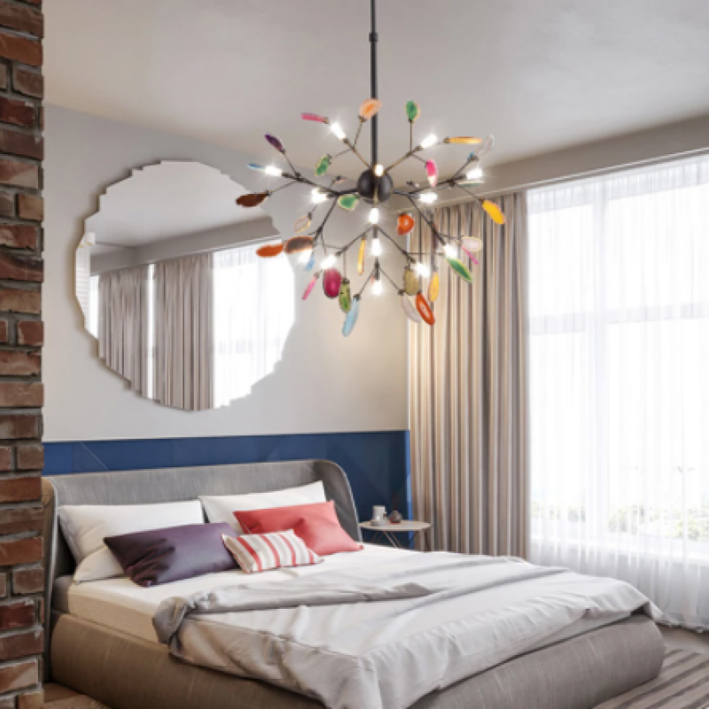 Aria Agate Creative Colourful Chandelier Bedroom/Living Room - Lamp Copper