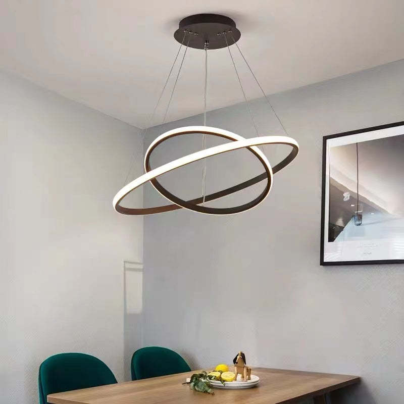 Zin Modern Ring Pendant Light, 2/3/4 Rings - Lamp Copper