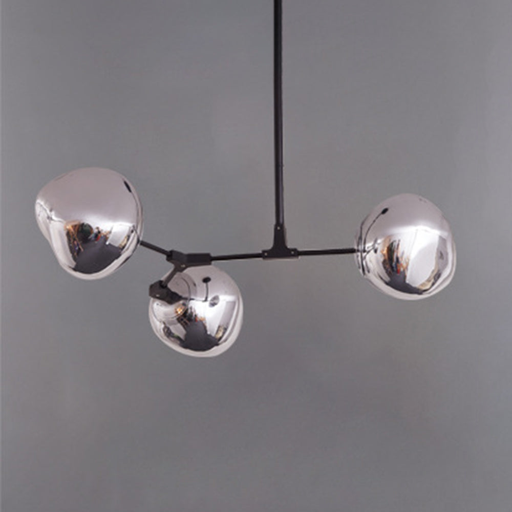 Arisha Modern Globe Lava 3 Pendant Light Fixture - Lamp Copper