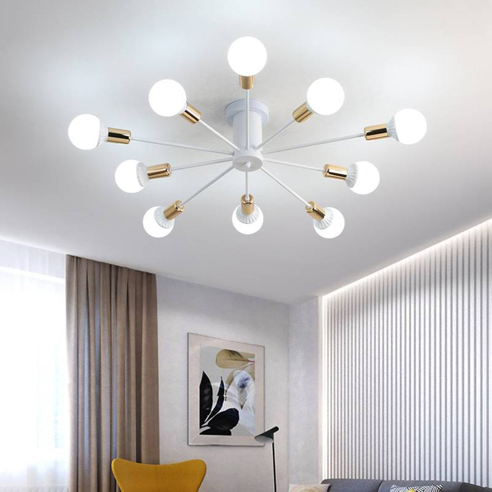 Silva Modern Simple Flush Mount Ceiling Light, 6/8/10 Heads - Lamp Copper