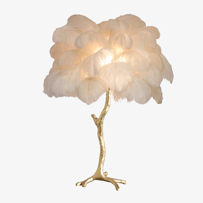 O'Moore Nordic Luxury Unique Ostrich Feather Floor Lamp/Table Lamp - Lamp Copper