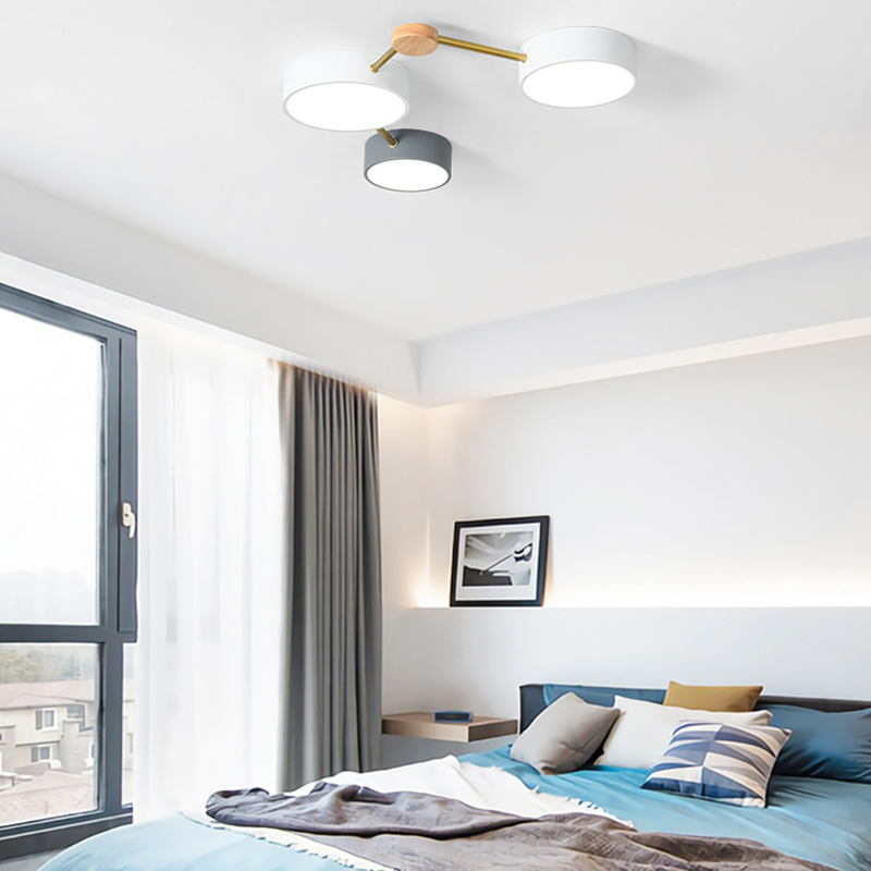 Arisha Modern LED Ceiling Light Acrylic Log Living Room Bedroom White Grey - Lamp Copper