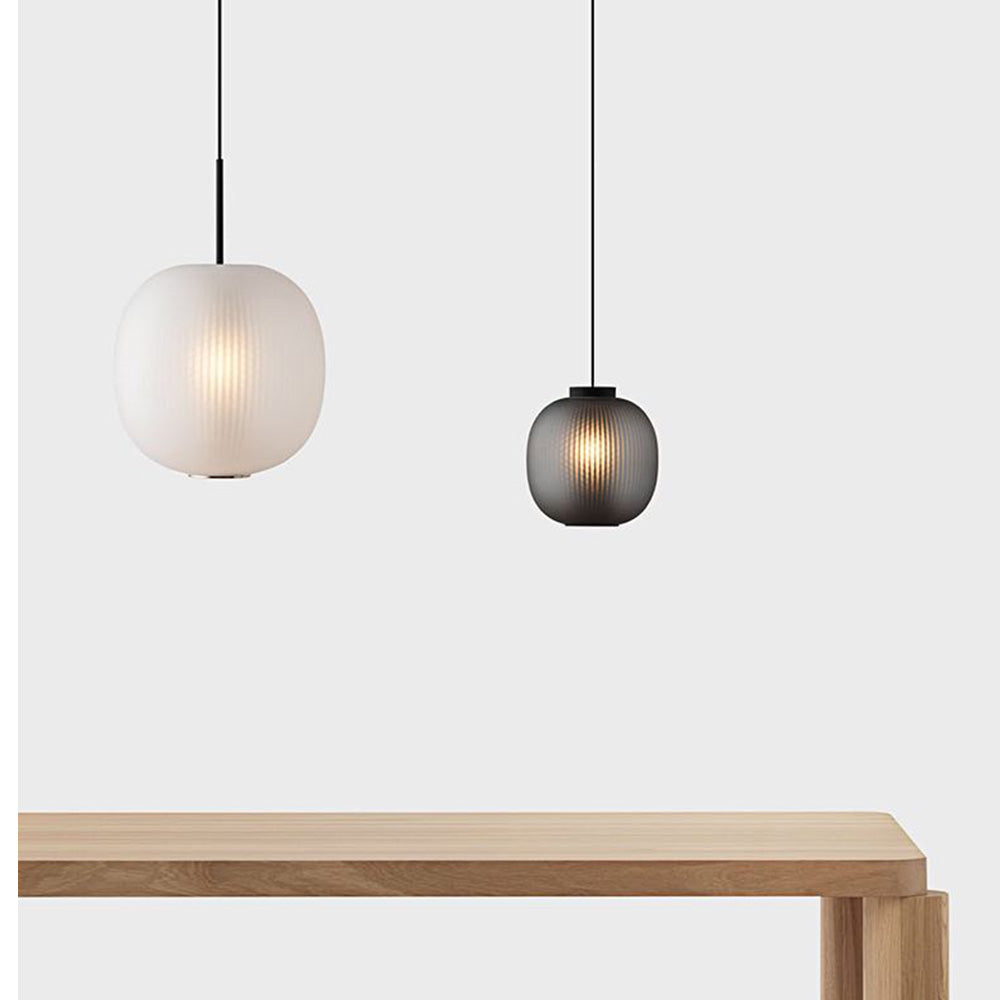Valentina Frosted Glass Cylinder Pendant Light, Sandy White/Grey, Metal/Glass - Lamp Copper