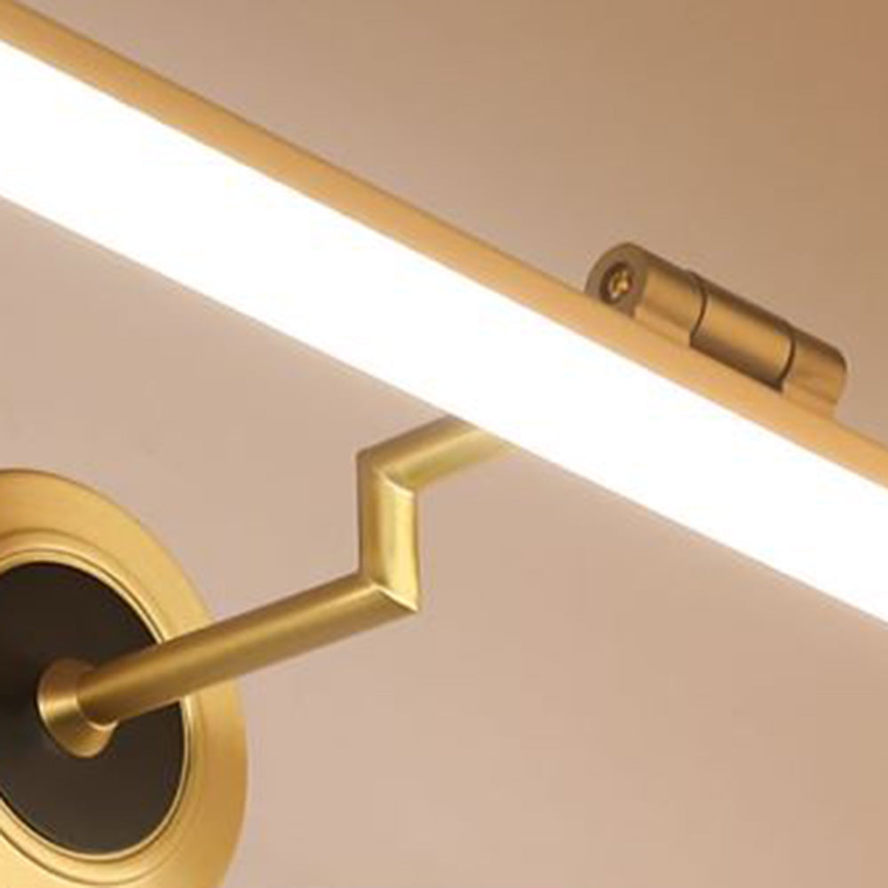Arisha Vintage Linear Metal/Acrylic Wall Lamp, Black/Gold - Lamp Copper