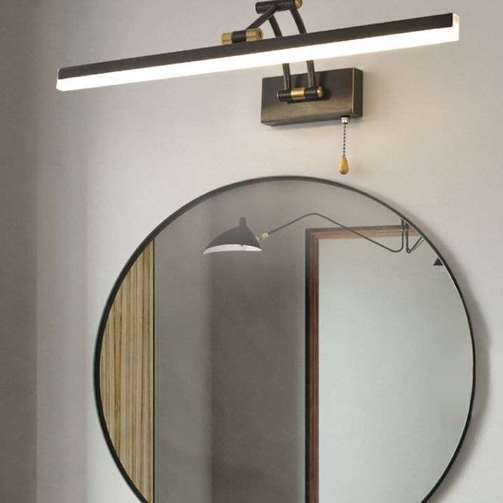 Arisha Linear Arc Light Poles Metal Black Vanity Wall Lamp - Lamp Copper
