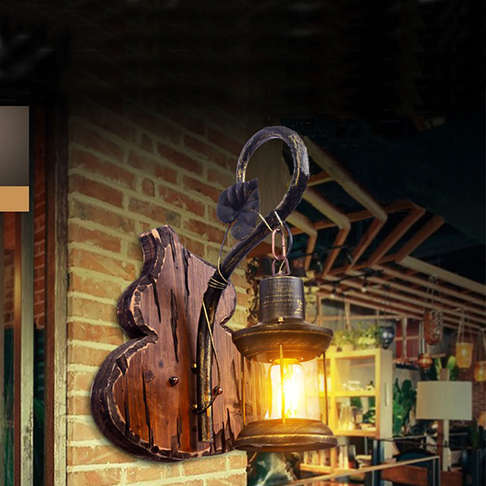 Epoch Wall Lamp Cucurbits/Candle Vintage, Wood/Metal, Bedroom - Lamp Copper