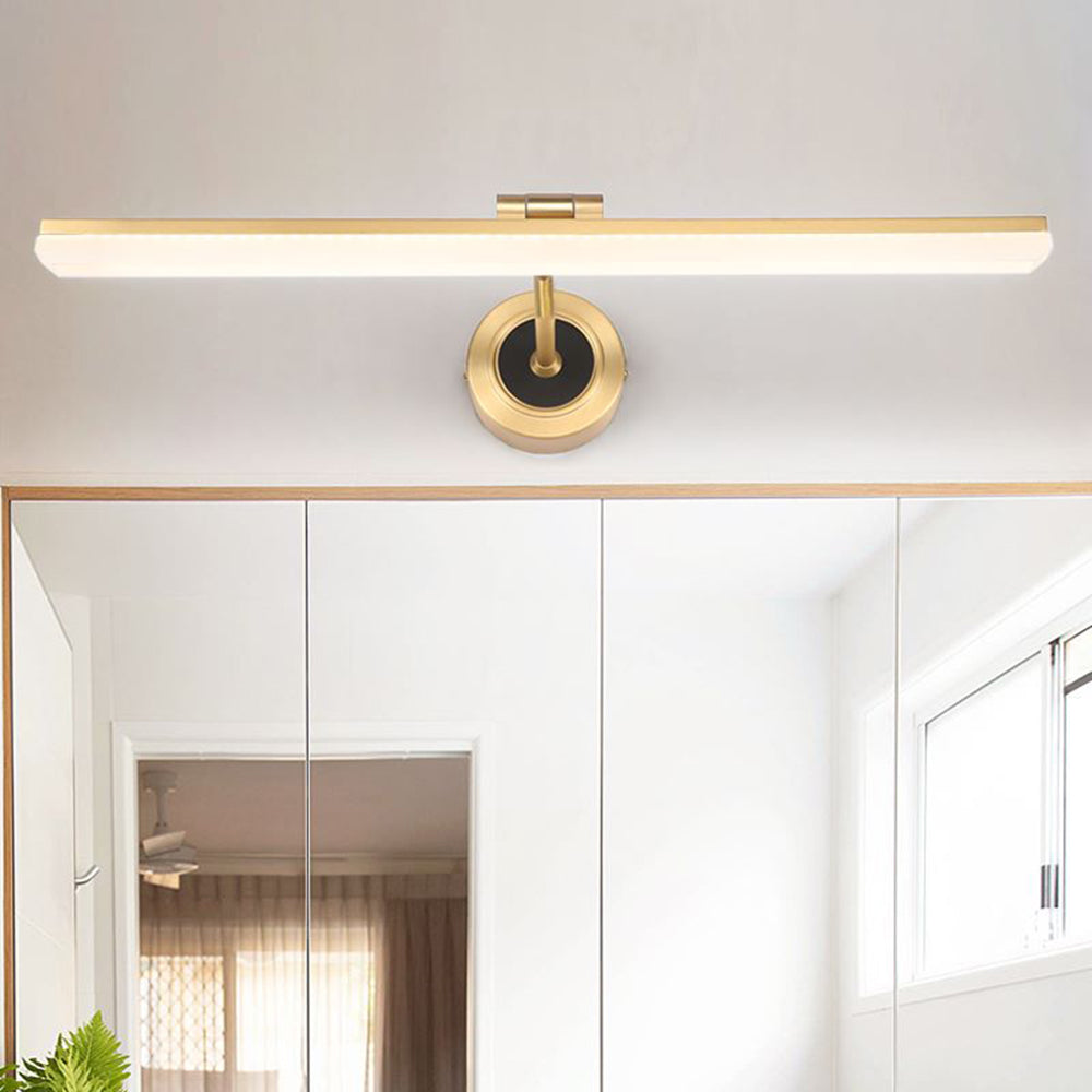 Arisha Vintage Linear Metal/Acrylic Wall Lamp, Black/Gold - Lamp Copper