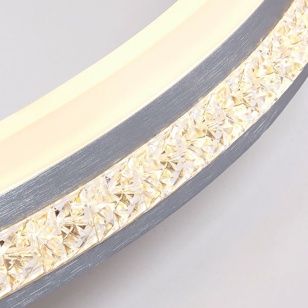 Arisha Modern Ring Metal/Acrylic Flush Mount Ceiling Lights, Silver - Lamp Copper