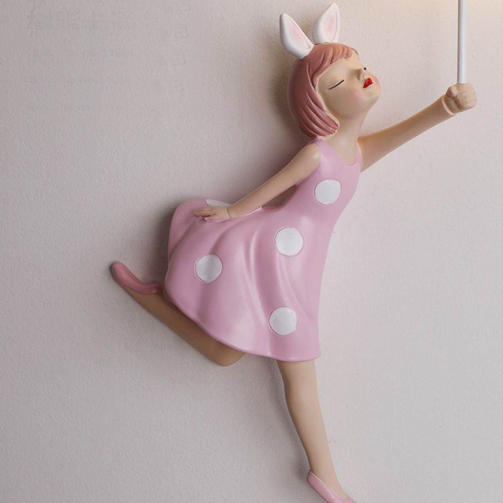 Arisha Modern Balloon/Girl Shape Acrylic Pink Wall Lamp - Lamp Copper