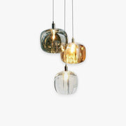 Valentina Modern Bubble Glass LED Pendant Light, Amber/Clear/Gray - Lamp Copper