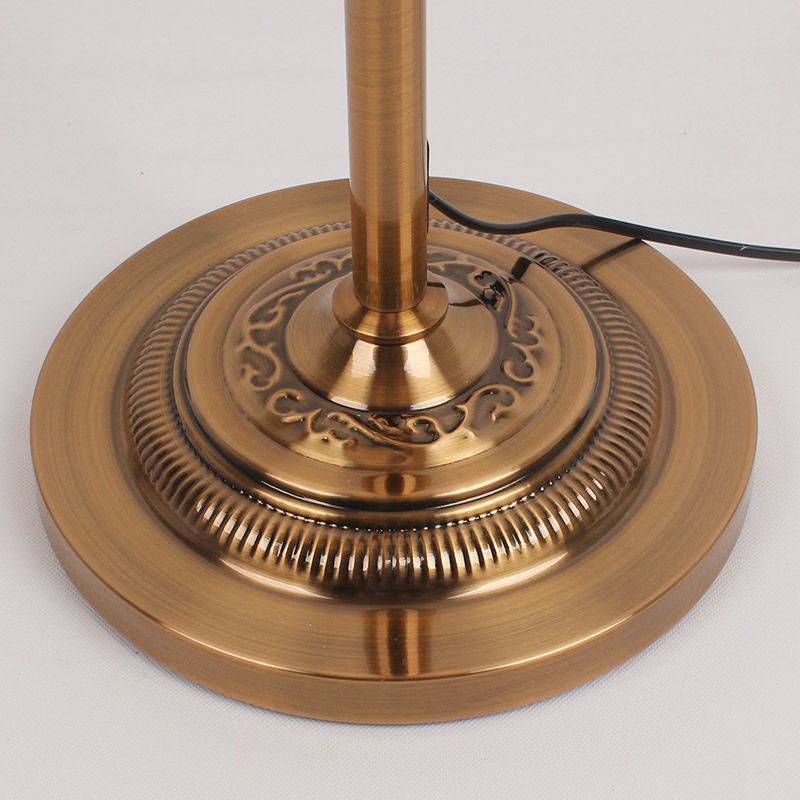 Eryn Antique Floor Lamp, Multi Colors, Metal/Fabric, Bedroom - Lamp Copper