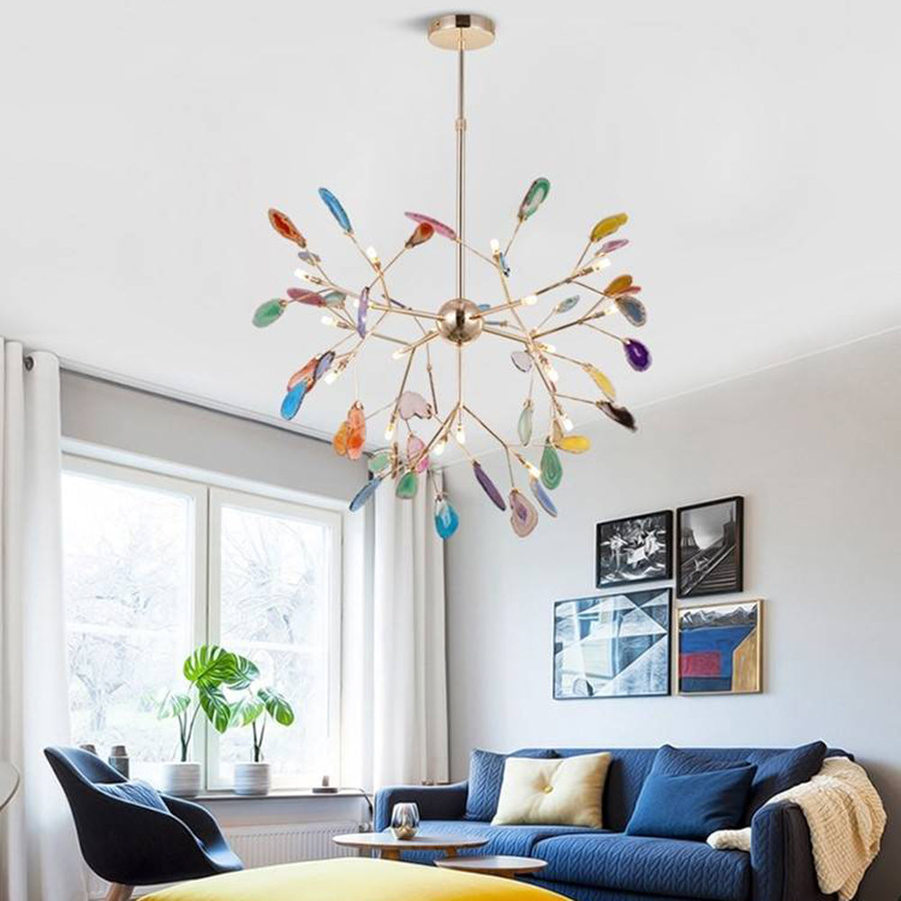 Arisha Flower Branch Semi-flush Mount Ceiling Light, 4 Colour - Lamp Copper