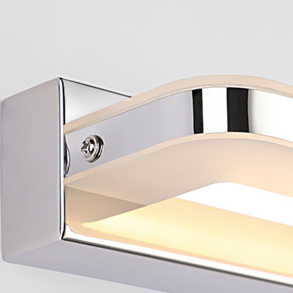 Arisha Nordic Linear Metal Mirror Front Wall Lamp, Chrome/Black - Lamp Copper