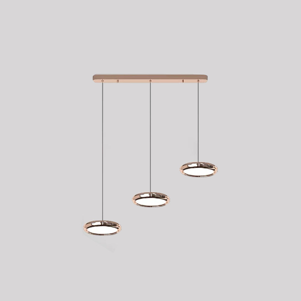 Arisha Minimalist Circular Metal Pendant Light,Silver/Gold/Rose Gold - Lamp Copper
