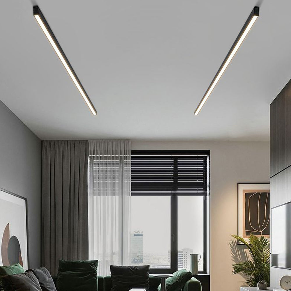 Solin Linear Black Ceiling Light/Wall Light - Lamp Copper