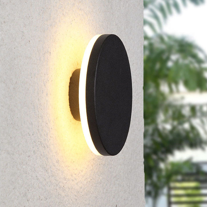 Klyne Minimalist Round/Square Outdoor Wall Lamp LED, Black/White - Lamp Copper