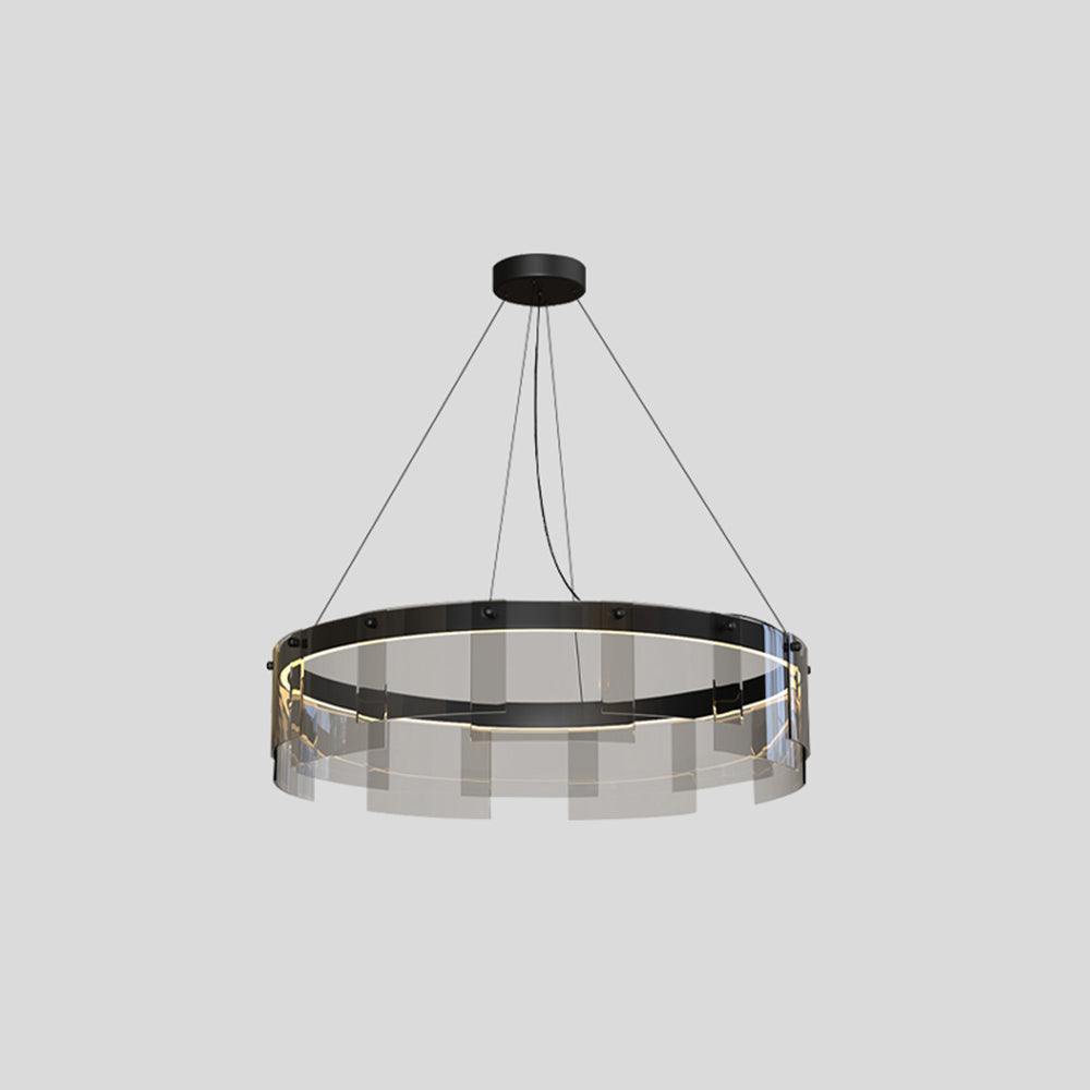 Arisha Modern Ring Metal Pendant Light, Black - Lamp Copper