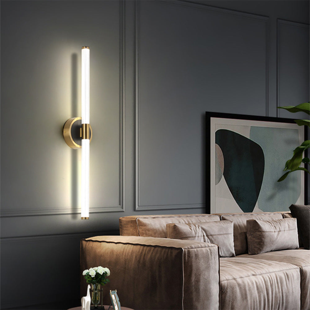 Arisha Designer Linear Mirror Front Vanity Wall Lamp - Lamp Copper