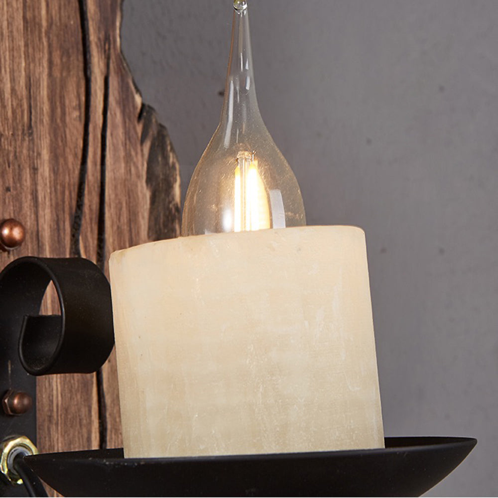 Epoch Wall Lamp Rectangular Vintage, Wood/Metal, Bedroom - Lamp Copper