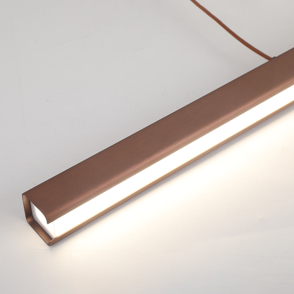 Thala Modern Linear Metal LED Pendant Light Black/Brown - Lamp Copper
