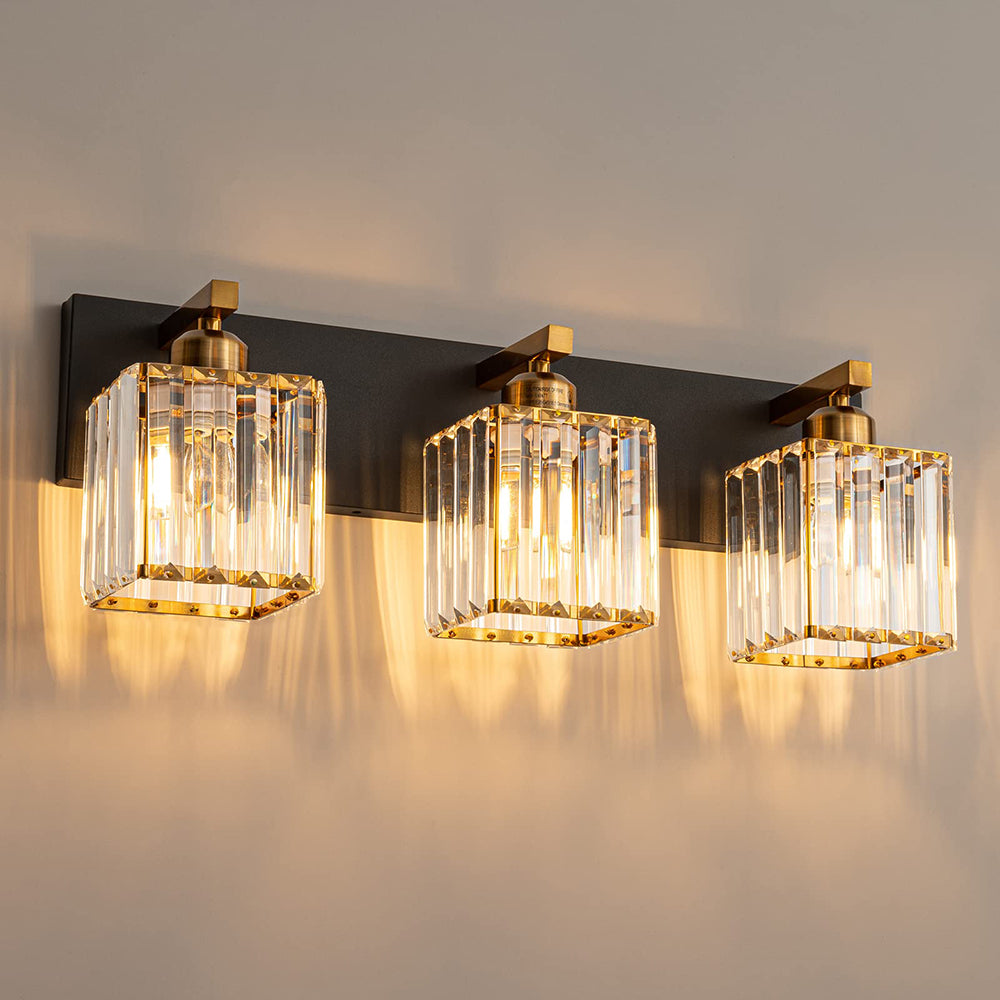 Kristy Vintage LED Metal/Crystal Wall Lamp For Mirror, Gold - Lamp Copper