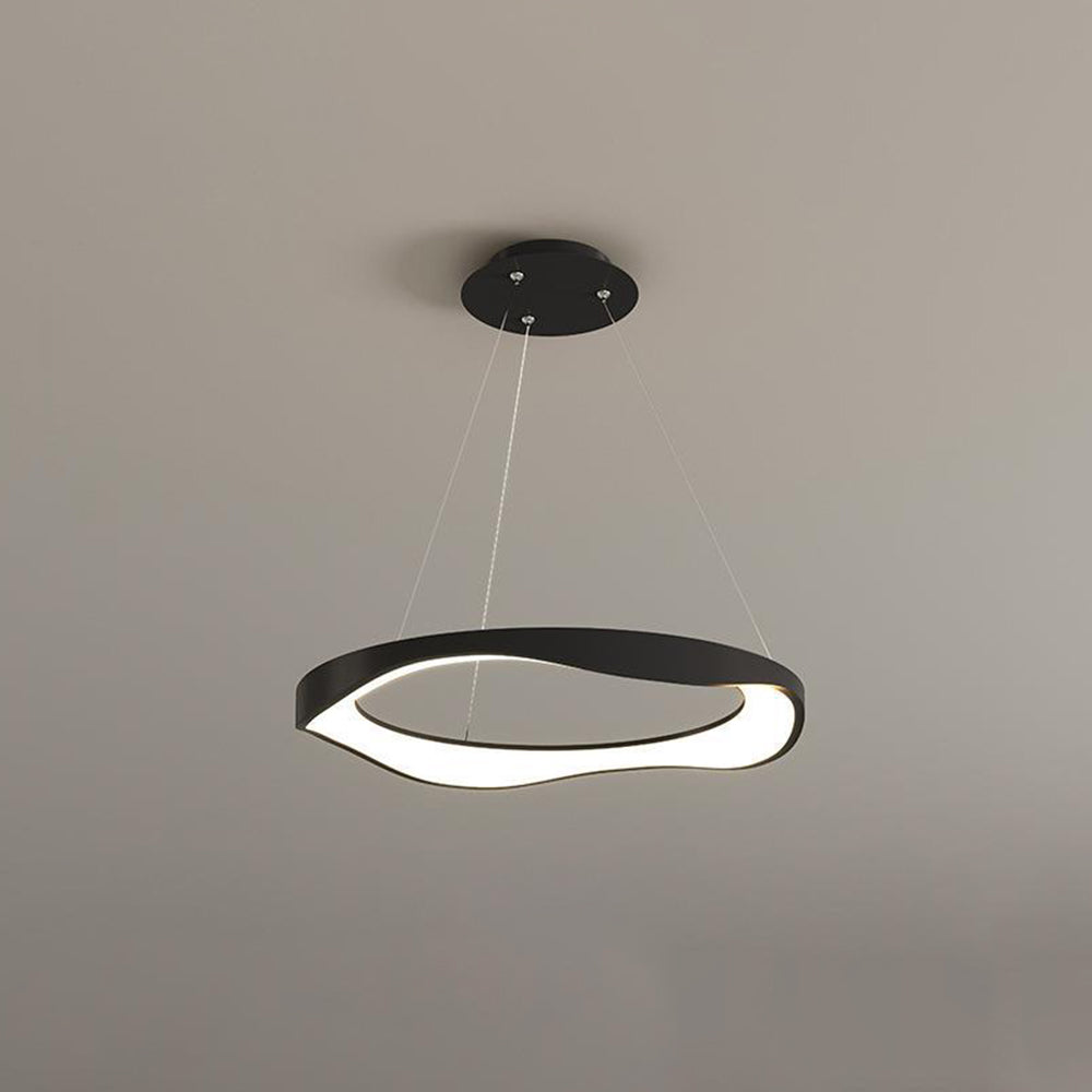 Arisha Pendant Light Rond Modern, Black/White, Dining Room - Lamp Copper