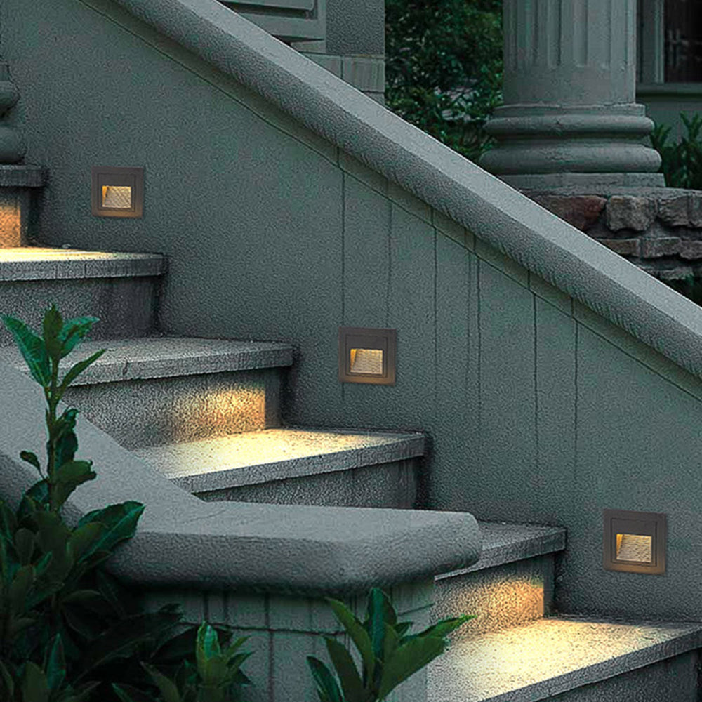 Ray Modern Metal Square Outdoor Deck/Step Light, Black - Lamp Copper
