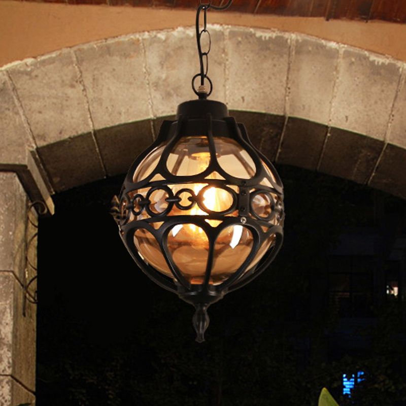 Silva Loft Sphere Vintage Farmhouse Rustic Pendant Light Black/Bronze Dining Room - Lamp Copper