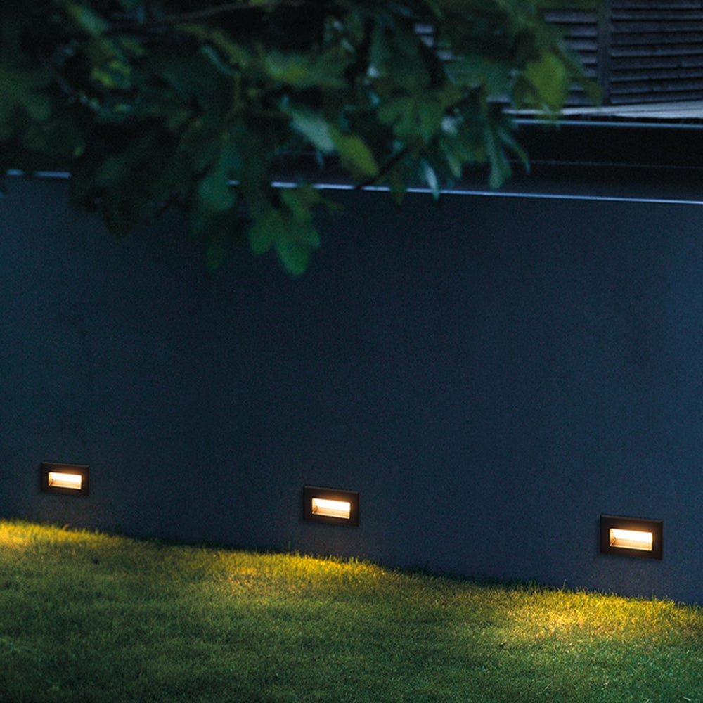 Ray Modern Metal Rectangular Outdoor Deck/Step Light, Black - Lamp Copper