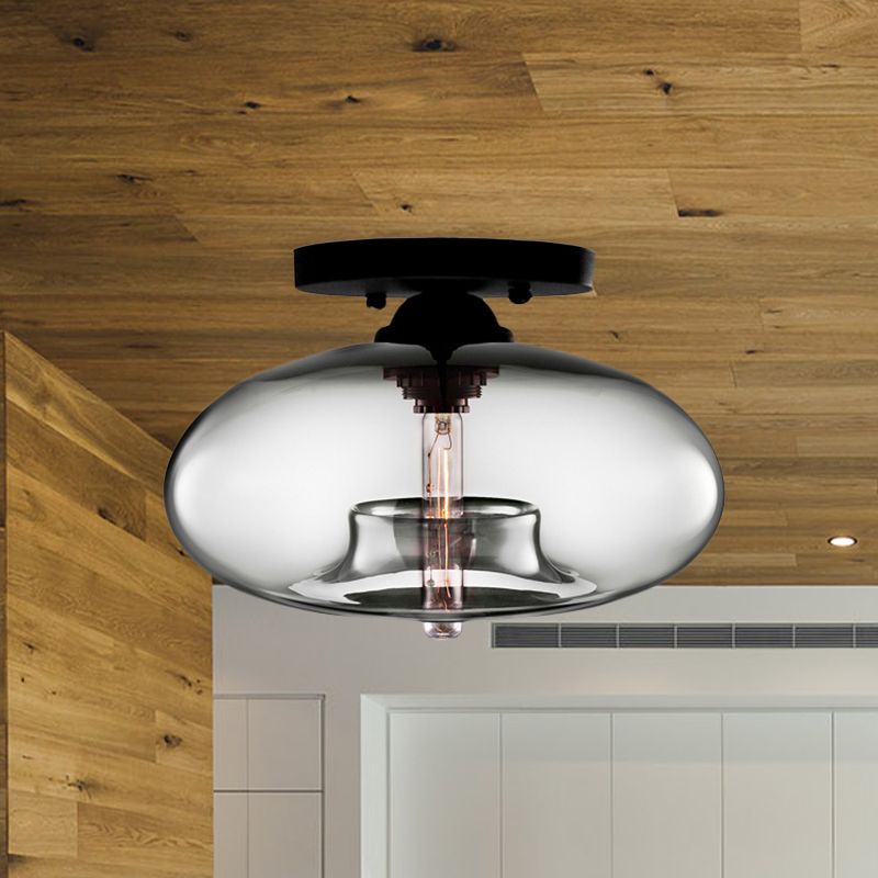 Valentina Industrial Art Deco Globe Flush Mount Ceiling Light Living Room - Lamp Copper