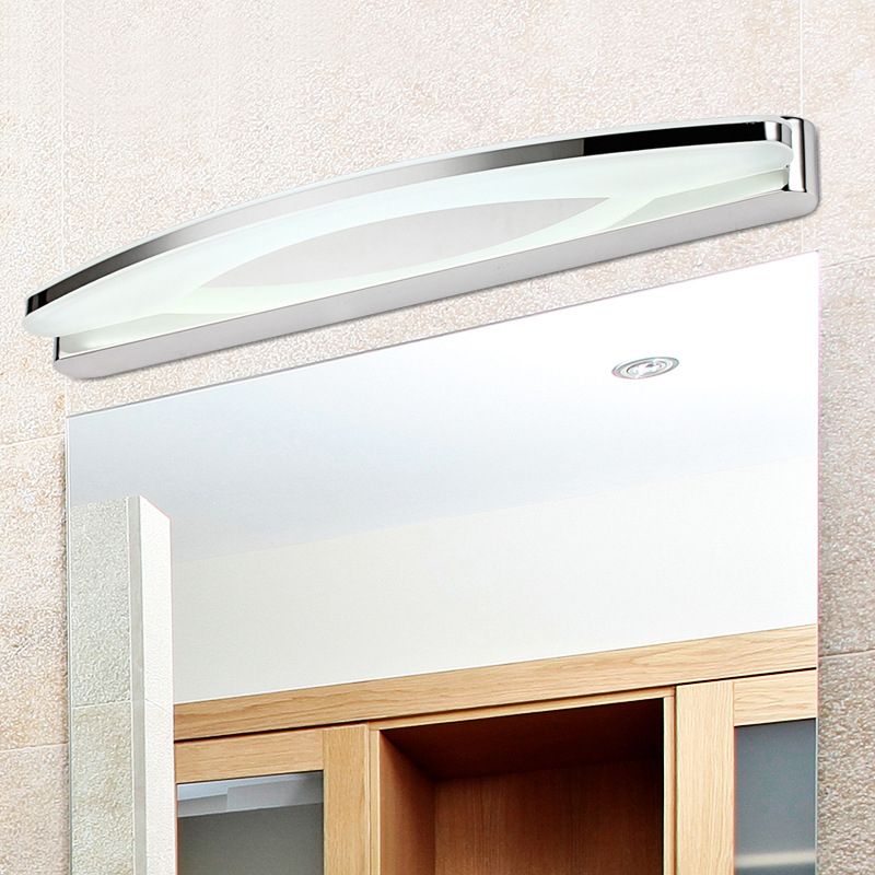Arisha Minimalist Oval Vanity Wall Lamp, Chrome, Bedroom/Bathroom - Lamp Copper