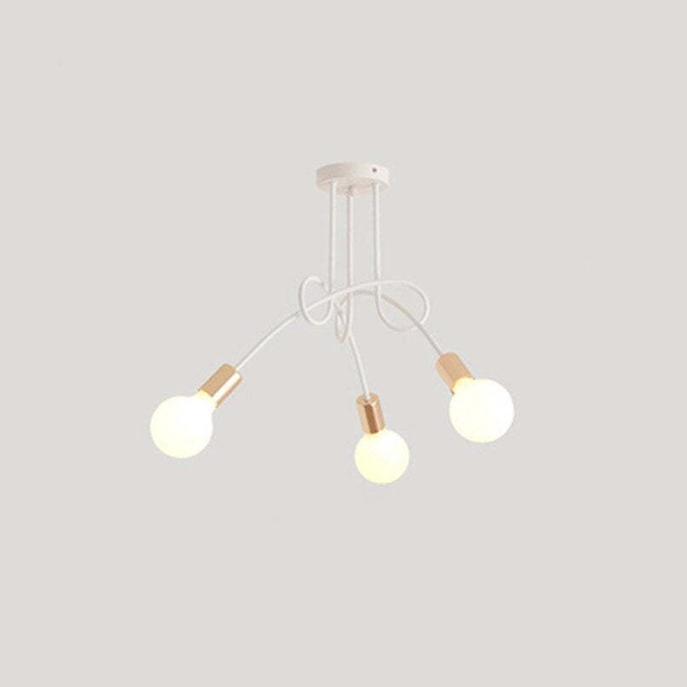 Arisha Modern Linear Curve Metal Ceiling Light, Dining Room/Living Room - Lamp Copper