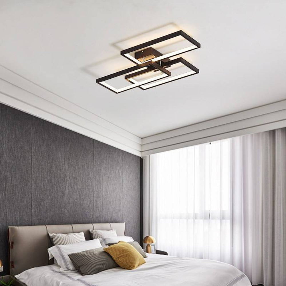 Arisha Rectangular Flush Mount Ceiling Light, 2 Colour - Lamp Copper
